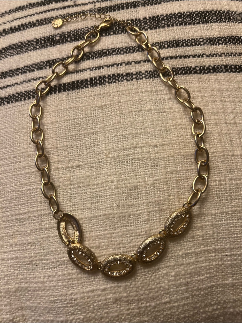 Gold Oval Link Statement Necklace - Women Jewelry